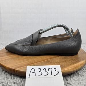 M. Gemi Women 40 The Stellato Gray Leather Slip On Casual Daily Loafer Flat